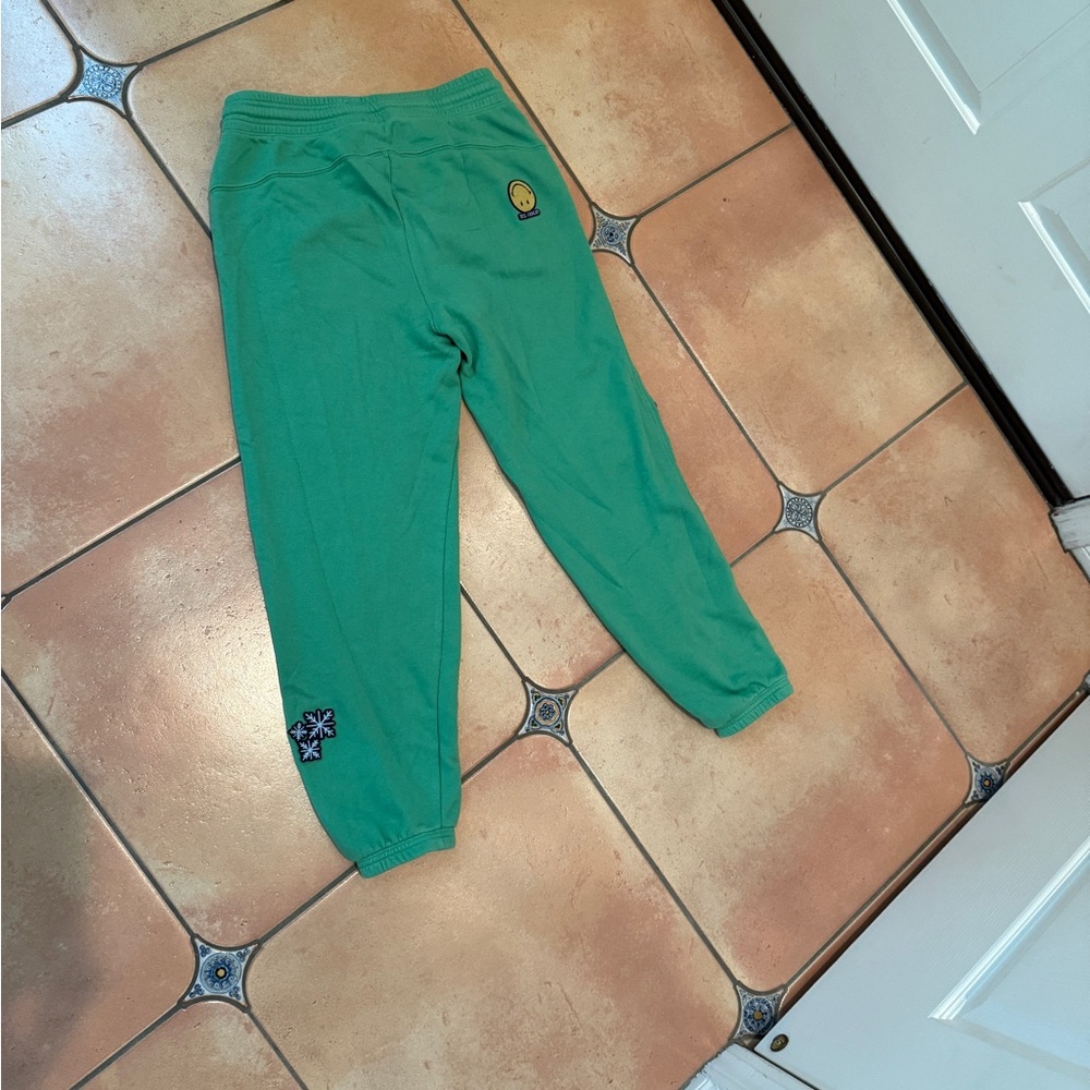 Aerie Green Sweatpants with Elastic Ankle Cuff